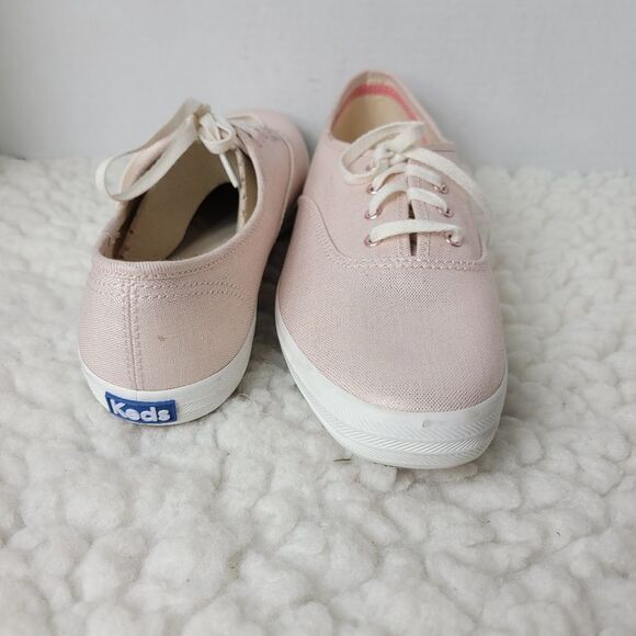 Keds Champion Metallic Womens Size 8.5 Linen ROSE Gold Low Top Sneaker - Picture 7 of 10